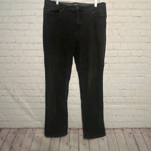 Lee Slim Fit Straight Leg Jeans Women’s Size 18 Black Stretch Mid Rise - Picture 1 of 2
